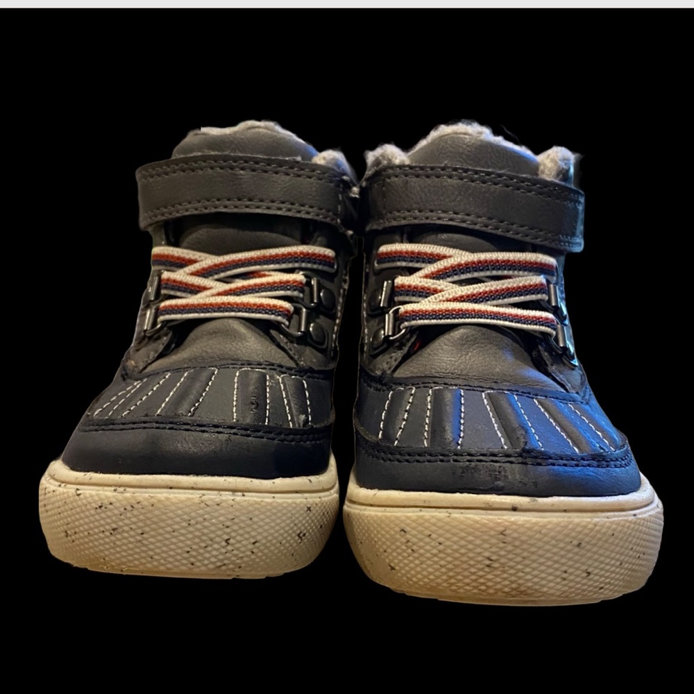 Cat & Jack Toddler Boy Navy and Grey Boots